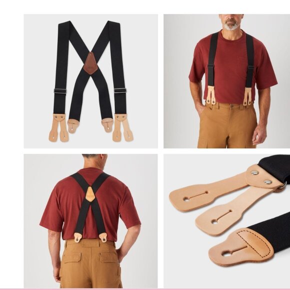 NWT Duluth Trading Company X Back Button Suspenders Adjustable One Size 2” Brace - Picture 1 of 10